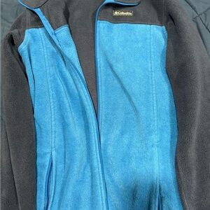 Columbia Black and Blue Fleece Full-Zip Jacket